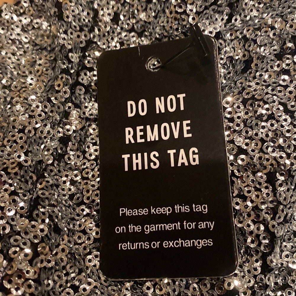 Express Silver Sequin V-neck slip dress - Picture 5 of 6